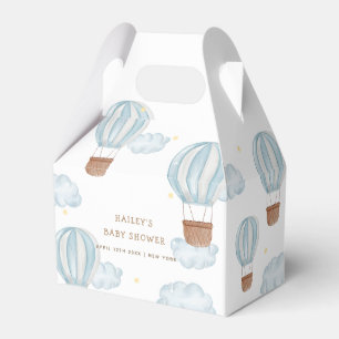 Blue Elegant Hot Air Ballon Cloud Boy Baby Shower Geschenkschachtel