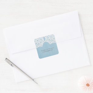 Blue Elegant Lace Wedding Stickers
