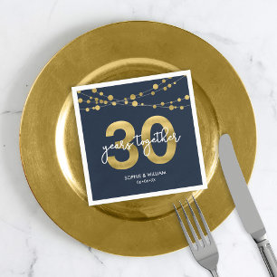 Blue Elegant Lights Party zum 30. Hochzeitstag Serviette