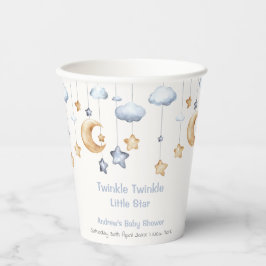 Blue Elegant Twinkle Twinkle Baby Dusche Pappbecher
