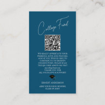 Blue Elegante Abschluss Foto QR Code Uni Fund