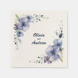 Blue Elegante Blume: Personalisierte Hochzeiten vo Serviette