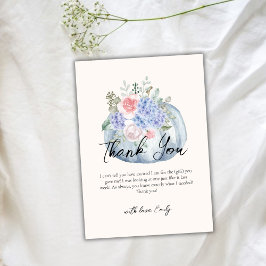 Blue Elegante Blume Pumpkin Fall Baby Dusche Dankeskarte