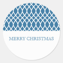 Blue Elegante Lattice Holiday Stickers