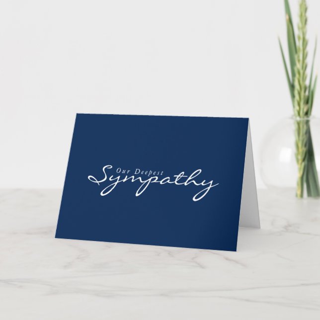 Blue Elegante Script Condolence Sympathy Card Karte (Vorderseite)