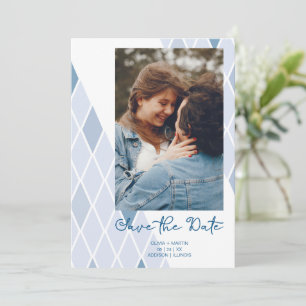 Blue Elegantes Abstraktes Foto Anspruchsvolle Hoch Save The Date