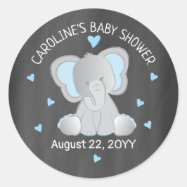 Blue Elephant auf Chalkboard Baby Shower Sticker