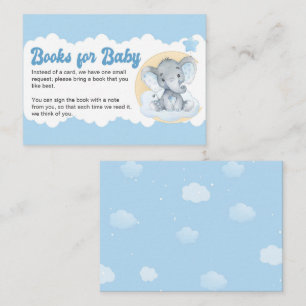 Blue Elephant Baby Book Request Baby Dusche Begleitkarte