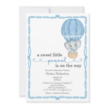 Blue Elephant Baby Boy Dusche Einladung