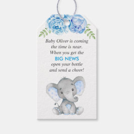 Blue Elephant Baby Boy Dusche Mini Flasche Gefalle Geschenkanhänger