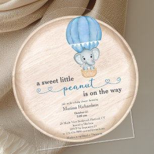 Blue Elephant Baby Boy Shower Arch Acryleinladungen