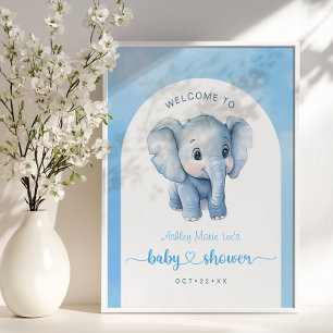 Blue Elephant Baby Dusche Begrüßungszeichen - Wate Poster