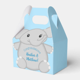 Blue Elephant Baby Dusche Geschenkschachtel