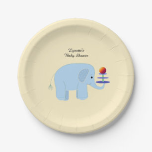 Blue Elephant Baby Dusche Pappteller