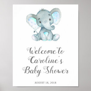 Blue Elephant Baby Duschgel, Safari Baby Dusche Poster