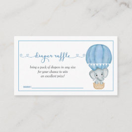 Blue Elephant Baby Duwer Diaper Raffle Begleitkarte