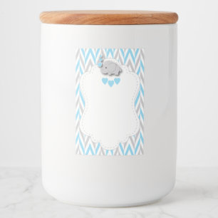 Blue Elephant Baby Shower - Blank Lebensmitteletikett