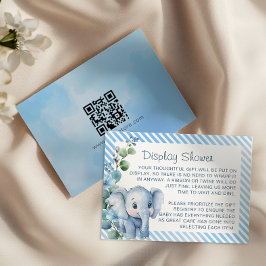 Blue Elephant Baby Shower Display Card - Watercolo Begleitkarte