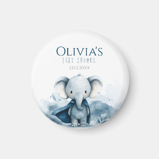 Blue Elephant Baby Shower Magnet
