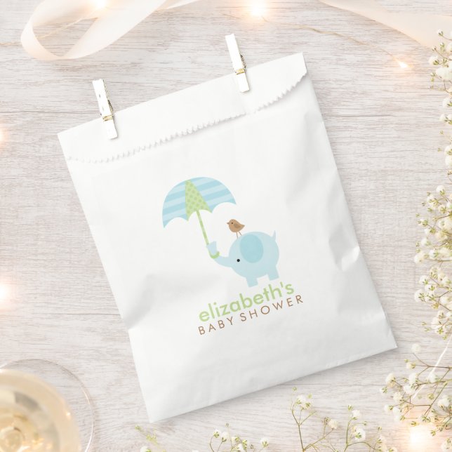 Blue Elephant Boy Baby Dusche Geschenktütchen (Ausgeschnitten)