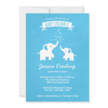 Blue Elephant Boy Baby Sprinkle Dusche Einladung