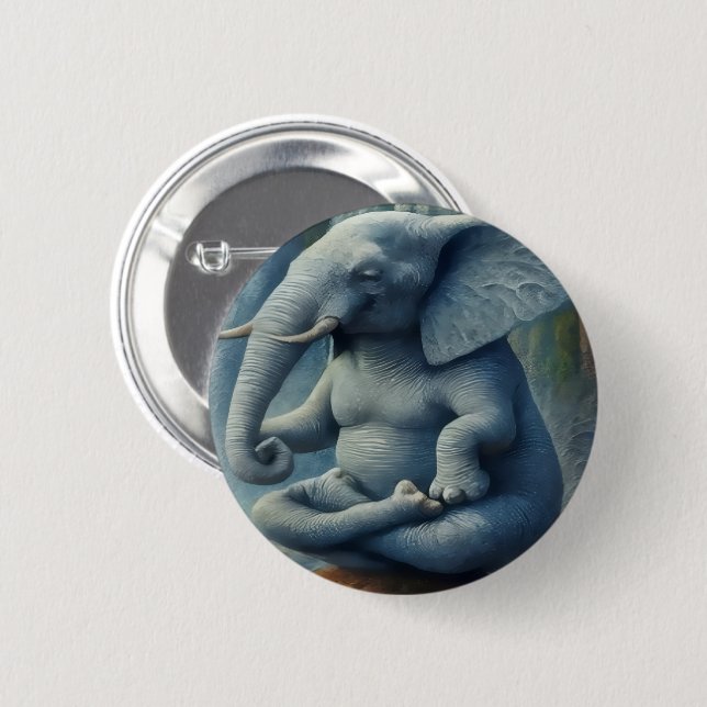 Blue Elephant Button (Vorne & Hinten)