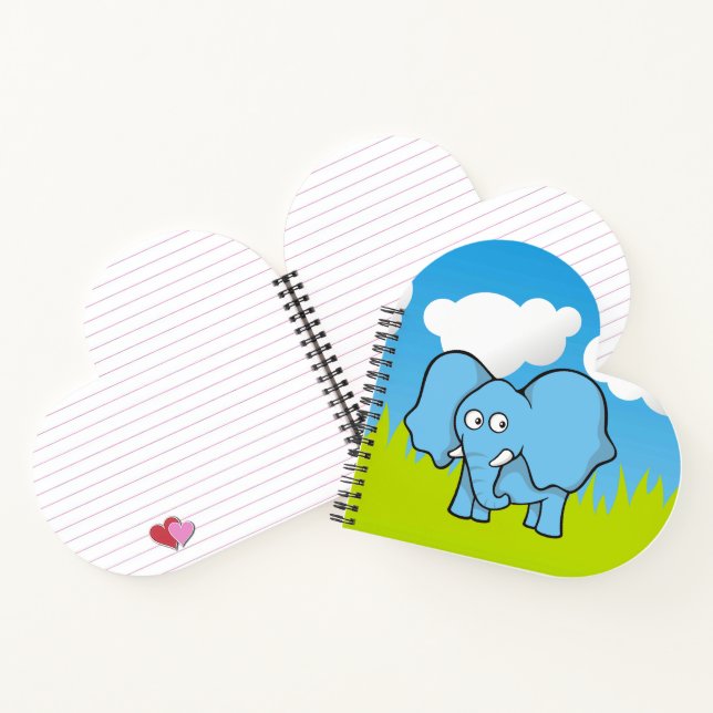 Blue Elephant Cartoon Notizbuch (Innenseite)