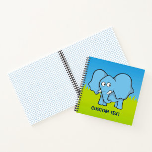 Blue Elephant Cartoon Notizbuch