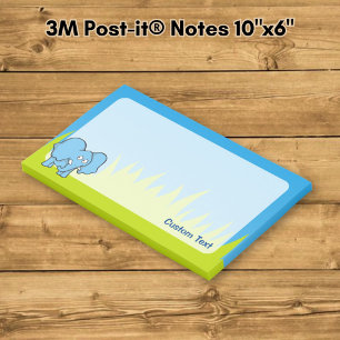 Blue Elephant Cartoon Post-it Klebezettel