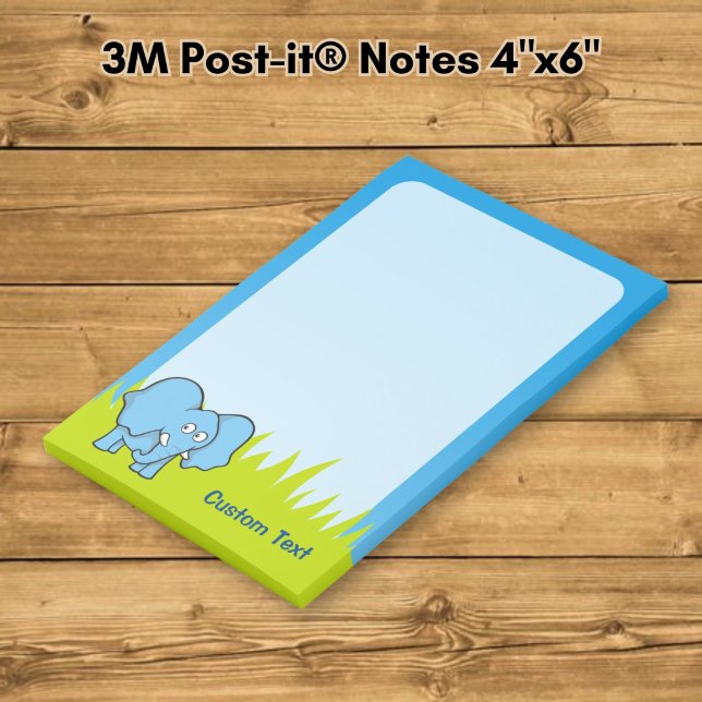 Blue Elephant Cartoon Post-it Klebezettel (Von Creator hochgeladen)