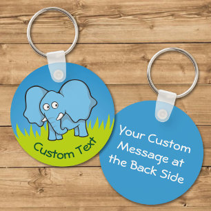 Blue Elephant Cartoon Schlüsselanhänger