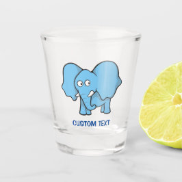 Blue Elephant Cartoon Schnapsglas
