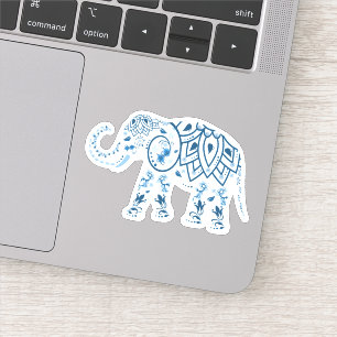 Blue Elephant Custom Cut Vinyl Sticker