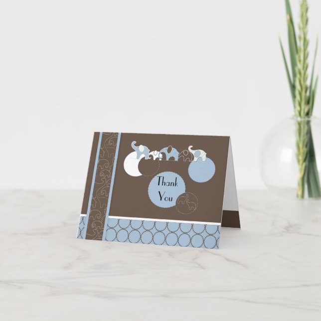 Blue Elephant Dankeschön Card Dankeskarte (Vorderseite)