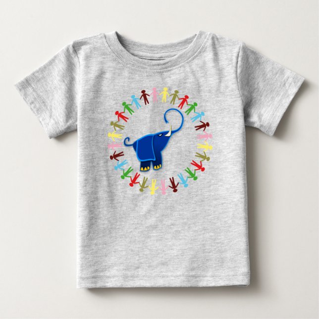 BLUE ELEPHANT DESIGN BABY T-SHIRT (Vorderseite)