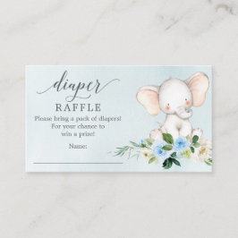 Blue Elephant Diaper Raffle Baby Duschkarte Begleitkarte