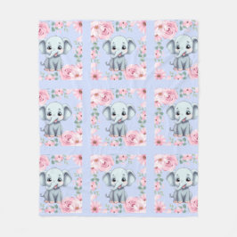 Blue Elephant Fleece Blanket