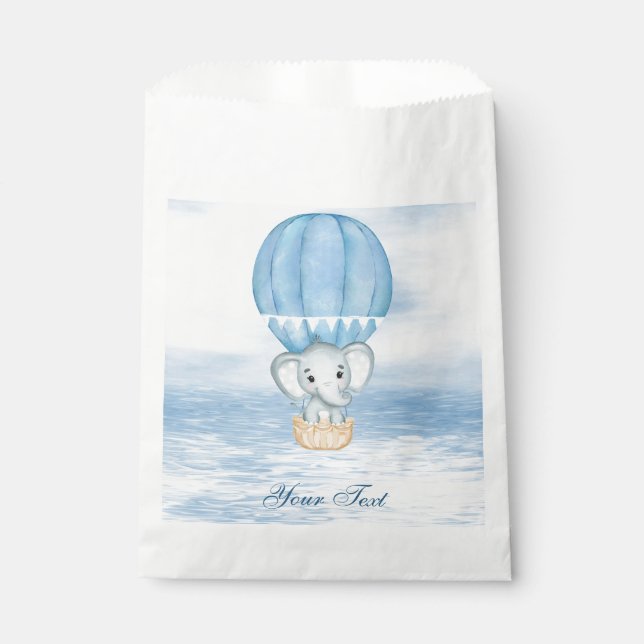 Blue Elephant Hot Air Ballon Gevor Bag Geschenktütchen (Vorderseite)