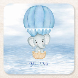 Blue Elephant Hot Air Ballon Paper Untersetzer