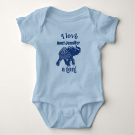 Blue Elephant I Liebe Name a Ton Personalisiert Baby Strampler