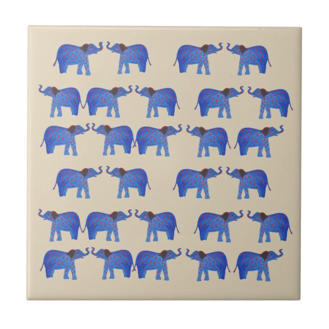 Blue Elephant Keramik Foto Tile Fliese (Vorderseite)