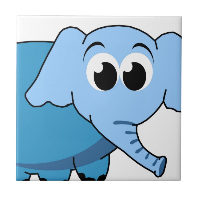 Blue Elephant Keramik Tile Fliese (Vorderseite)