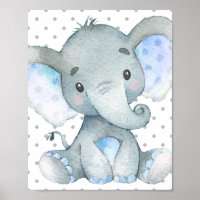 Blue Elephant Niedlich Baby Boy Kinderzimmer Gesch