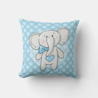 Blue Elephant - Niedliches Baby Boys Room Kinderzi Kissen