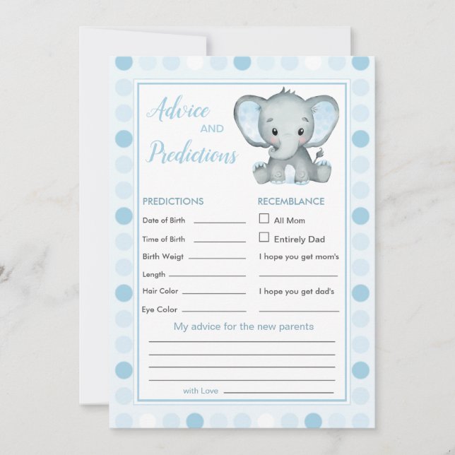 Blue Elephant Polka Dot Baby Vorhersage & Beratung (Vorderseite)