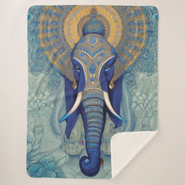 Blue Elephant Sherpa Blanket Sherpadecke