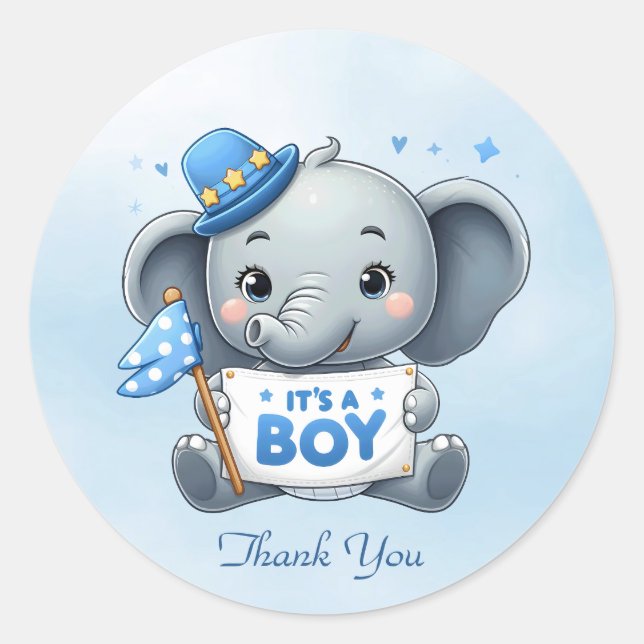 Blue Elephant Sticker (Vorderseite)