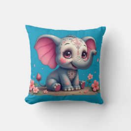 Blue Elephant Throw Pillow Kissen