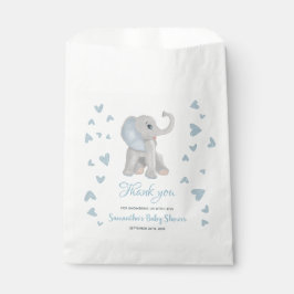 Blue Elephant Watercolor Boy Baby Shower Geschenktütchen