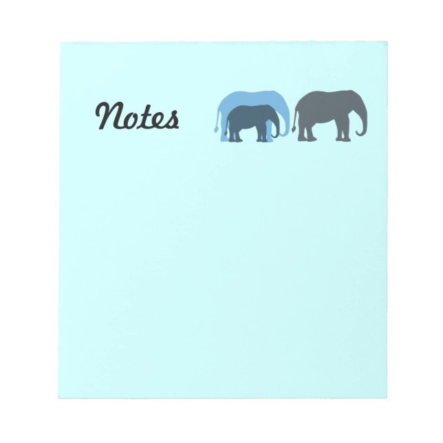 Blue Elephants Notepad Notizblock (Vorderseite)